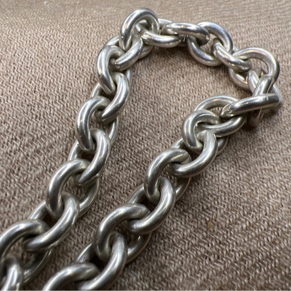 Vtg Joseph Esposito espo sig 925 sterling silver Rolo cable chain heart necklace - Picture 11 of 11